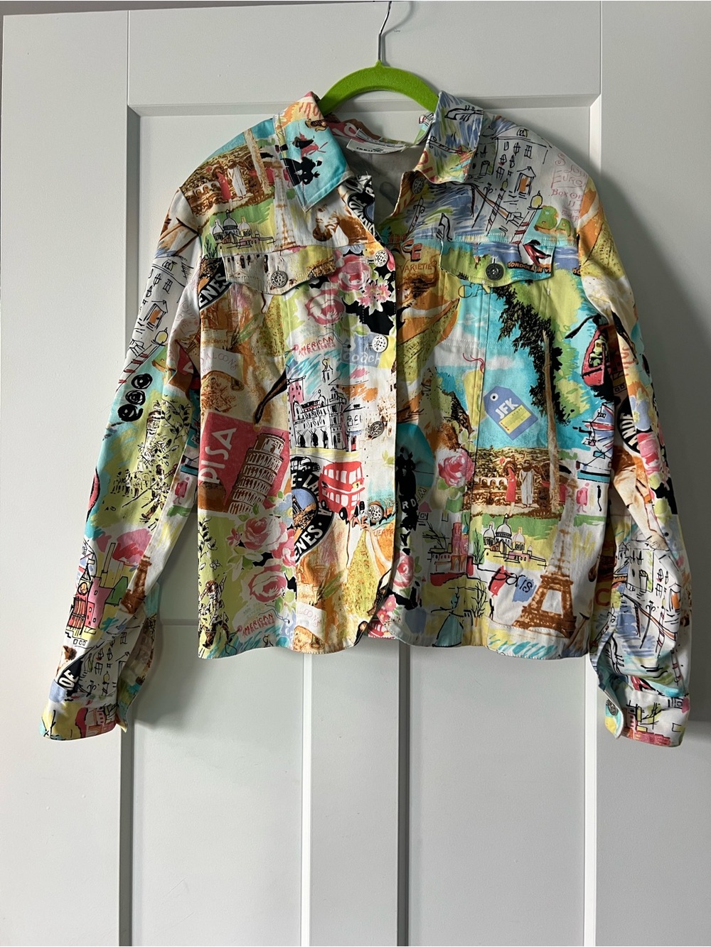 erin london Multicolor Travel Print Lightweight Jacket / blazer